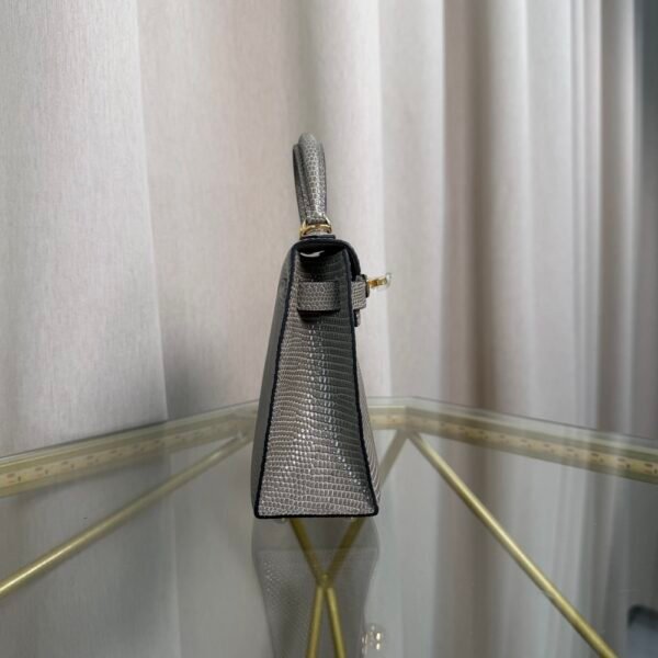 Kelly Sellier 20 Style Gris Fonce Shiny Lizard Gold Hardware