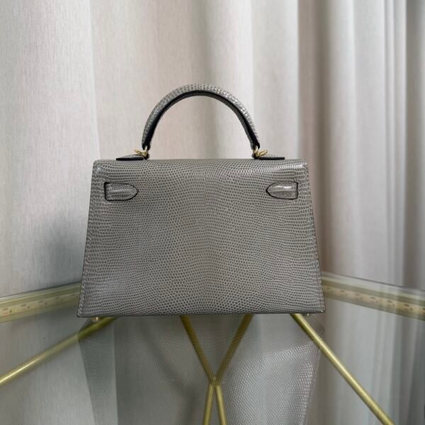 Kelly Sellier 20 Style Gris Fonce Shiny Lizard Gold Hardware
