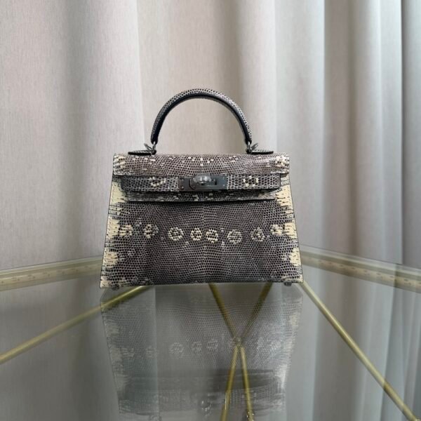 Mini Kelly II Sellier 20 Style Natural Ombre Lizard Palladium Hardware handbag