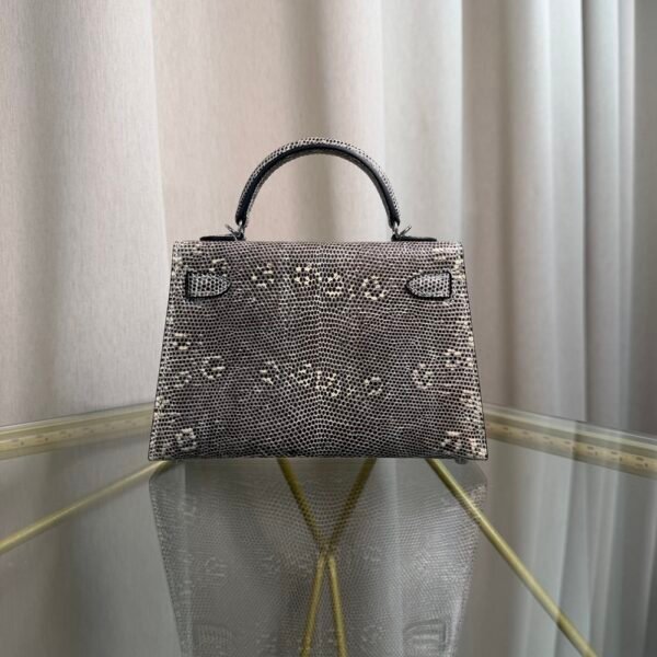Mini Kelly II Sellier 20 Style Natural Ombre Lizard Palladium Hardware handbag