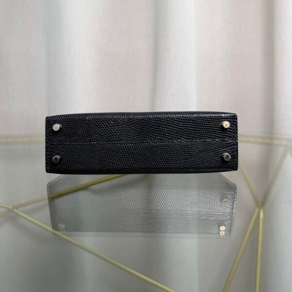 Mini Kelly II Sellier 20 Style Noir Black Lizard Gold Hardware