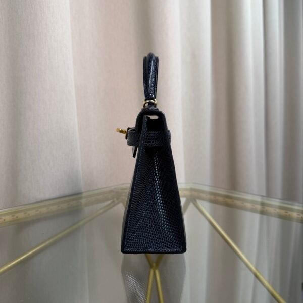 Mini Kelly II Sellier 20 Style Bleu Indig Lizard Gold Hardware