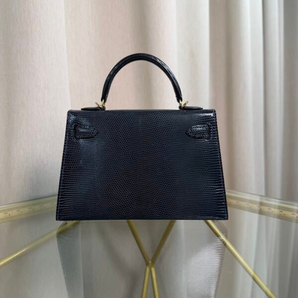 Mini Kelly II Sellier 20 Style Bleu Indig Lizard Gold Hardware