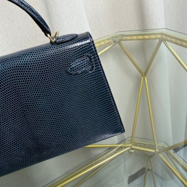 Mini Kelly II Sellier 20 Style Bleu Indig Lizard Gold Hardware