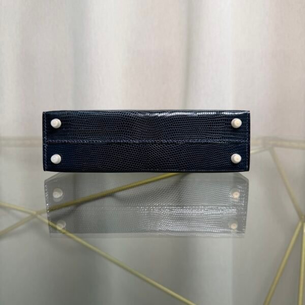 Mini Kelly II Sellier 20 Style Bleu Indig Lizard Gold Hardware