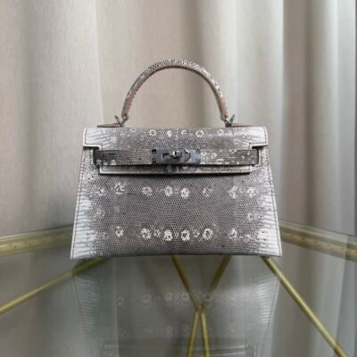 Kelly Sellier 20 Style Ombre Shiny Varanus Salvator Lizard Palladium Hardware Kelly Sellier 20 Style Ombre Shiny Varanus Salvator Lizard Palladium Hardware