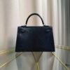 Mini Kelly II Sellier 20 Style Bleu Indig Shiny Lizard Palladium Hardware