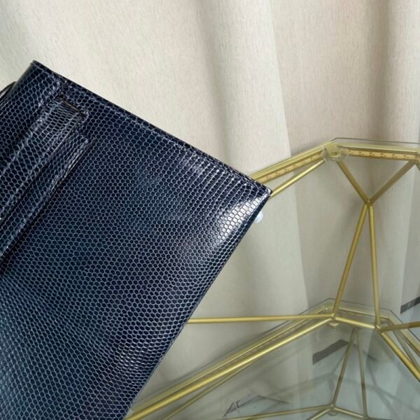 Mini Kelly II Sellier 20 Style Bleu Indig Shiny Lizard Palladium Hardware