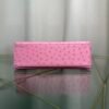 Kelly Pochette Style Rose Sakura Ostrich Gold Hardware