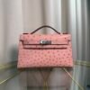 Kelly Pochette Style Terre Cuite Ostrich Palladium Hardware