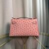 Kelly Pochette Style Terre Cuite Ostrich Palladium Hardware