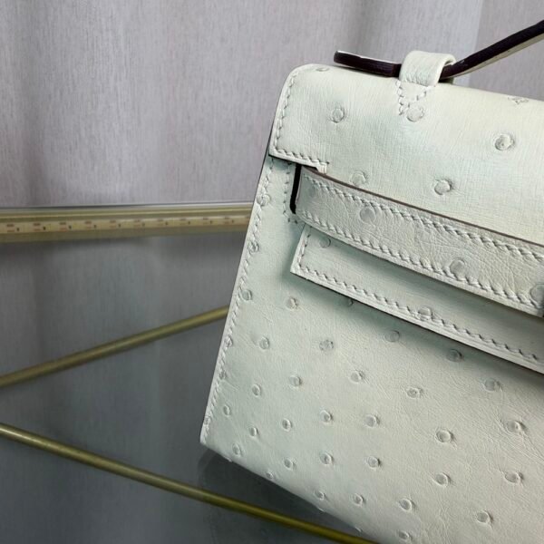 Kelly Pochette Style Nata Ostrich Palladium Hardware Kelly Pochette Style Nata Ostrich Palladium Hardware