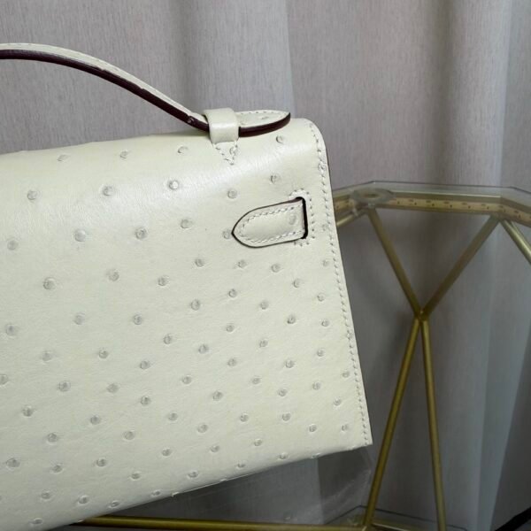 Kelly Pochette Style Nata Ostrich Palladium Hardware Kelly Pochette Style Nata Ostrich Palladium Hardware