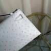 Kelly Pochette Style Bleu Glacier Ostrich Palladium Hardware
