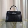 Kelly Sellier 20 Style Black Shiny Lizard Palladium Hardware