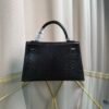 Kelly Sellier 20 Style Black Shiny Lizard Palladium Hardware