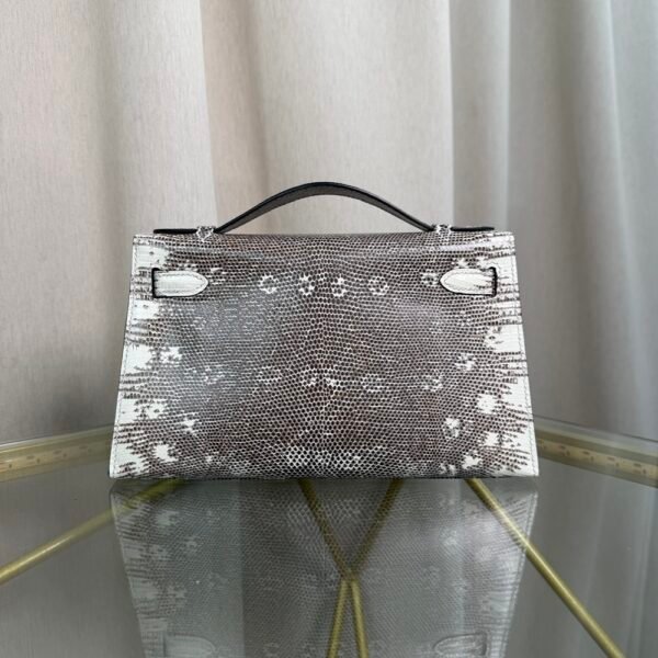 Kelly Pochette StyleNatural Ombré Lizard Palladium Hardware