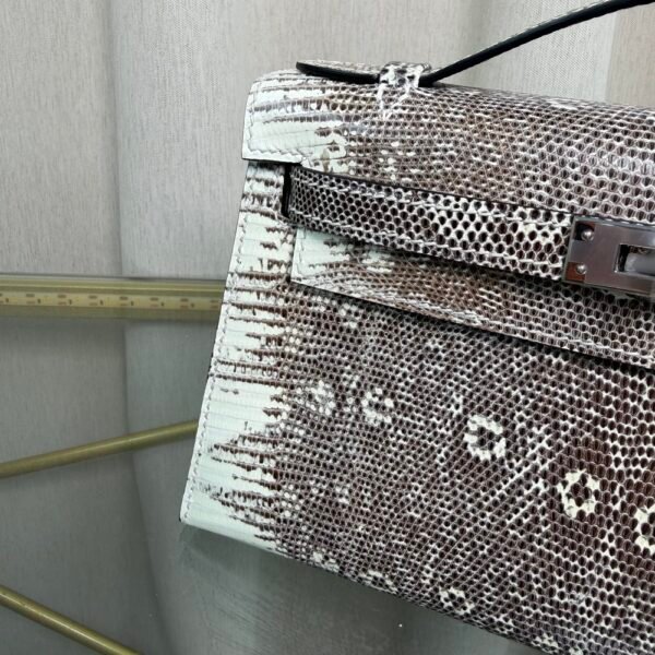 Kelly Pochette StyleNatural Ombré Lizard Palladium Hardware