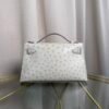 Kelly Pochette Style Gris Perle Ostrich Palladium Hardware Kelly Pochette Style Gris Perle Ostrich Palladium Hardware