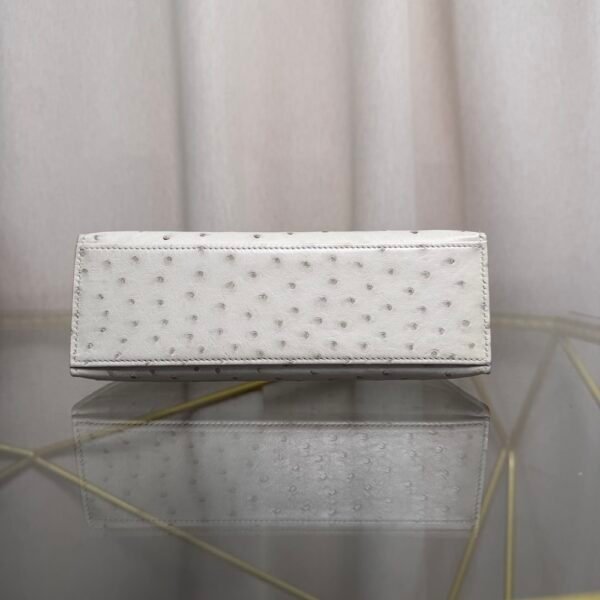 Kelly Pochette Style Gris Perle Ostrich Palladium Hardware Kelly Pochette Style Gris Perle Ostrich Palladium Hardware