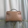 Kelly Pochette Style Chai Ostrich Gold Hardware