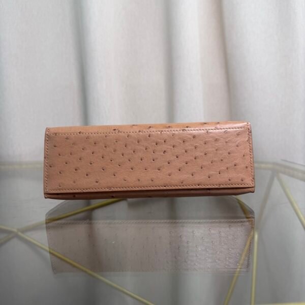 Kelly Pochette Style Chai Ostrich Gold Hardware