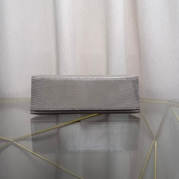 Kelly Pochette Style Gris Foncé Shiny Lizard Palladium Hardware