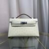 Kelly Pochette Style Nata Ostrich Palladium Hardware