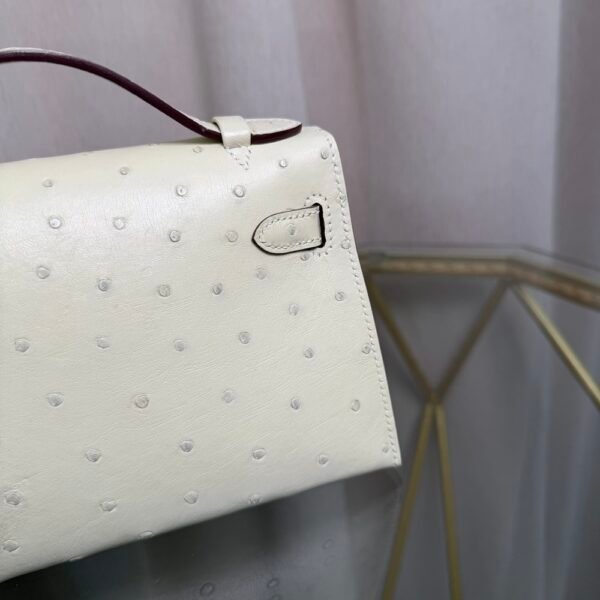 Kelly Pochette Style Nata Ostrich Palladium Hardware