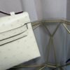 Kelly Pochette Style Nata Ostrich Palladium Hardware