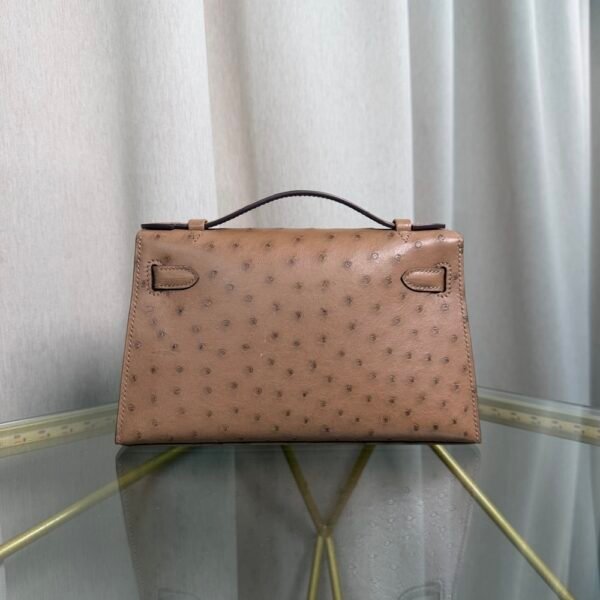 Kelly Pochette Style Chai Ostrich Gold Hardware Kelly Pochette Style Chai Ostrich Gold Hardware