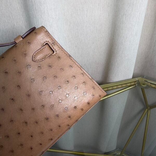 Kelly Pochette Style Chai Ostrich Gold Hardware Kelly Pochette Style Chai Ostrich Gold Hardware