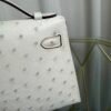 Kelly Pochette Style Gris Perle Ostrich Palladium Hardware