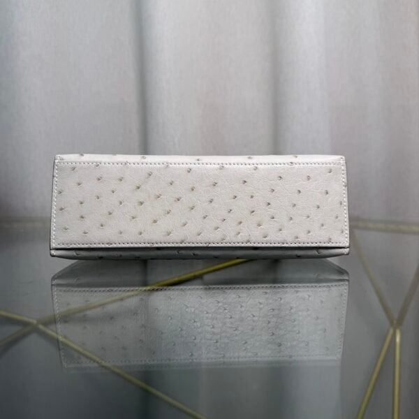 Kelly Pochette Style Gris Perle Ostrich Palladium Hardware