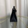 Kelly Pochette Style Black Shiny Lizard Gold Hardware