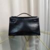 Kelly Pochette Style Black Shiny Lizard Gold Hardware
