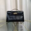 Kelly Pochette Style Black Shiny Lizard Gold Hardware