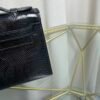 Kelly Pochette Style Black Shiny Lizard Gold Hardware