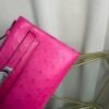 Kelly Pochette Style Rose Shocking Ostrich Palladium Hardware Kelly Pochette Style Rose Shocking Ostrich Palladium Hardware
