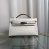 Kelly Pochette Style Gris Perle Ostrich Palladium Hardware