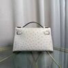 Kelly Pochette Style Gris Perle Ostrich Palladium Hardware