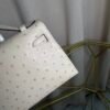 Kelly Pochette Style Gris Perle Ostrich Palladium Hardware