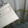 Kelly Pochette Style Gris Perle Ostrich Palladium Hardware