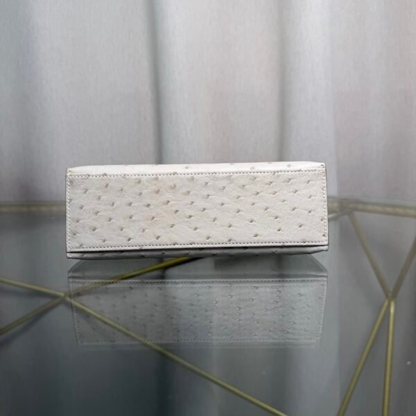 Kelly Pochette Style Gris Perle Ostrich Palladium Hardware