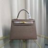 Kelly Sellier 25 Etoupe Madame and Shiny Gris Galaxie Niloticus Crocodile Touch Gold Hardware