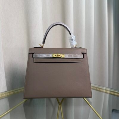 Kelly Sellier 25 Etoupe Madame and Shiny Gris Galaxie Niloticus Crocodile Touch Gold Hardware Kelly Sellier 25 Etoupe Madame and Shiny Gris Galaxie Niloticus Crocodile Touch Gold Hardware