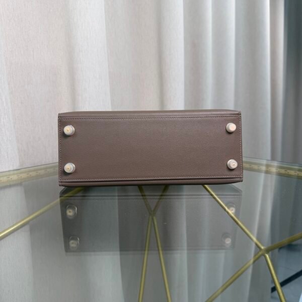 Kelly Sellier 25 Etoupe Madame and Shiny Gris Galaxie Niloticus Crocodile Touch Gold Hardware