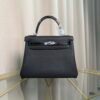 Kelly Retourne 25 Style Black Togo and Shiny Alligator Touch Palladium Hardware
