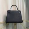 Kelly Retourne 25 Style Black Togo and Shiny Alligator Touch Palladium Hardware