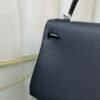 Kelly Retourne 25 Style Black Togo and Shiny Alligator Touch Palladium Hardware